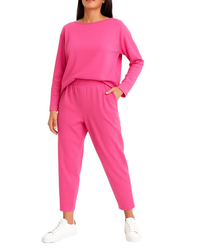 Women’s Two-Piece Set with Wide-Neck Top and Tapered Trousers