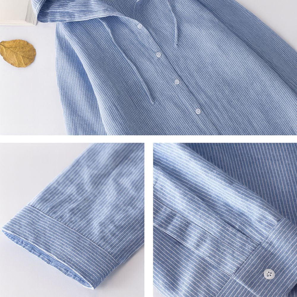 Linen Blouse with Loose Fit