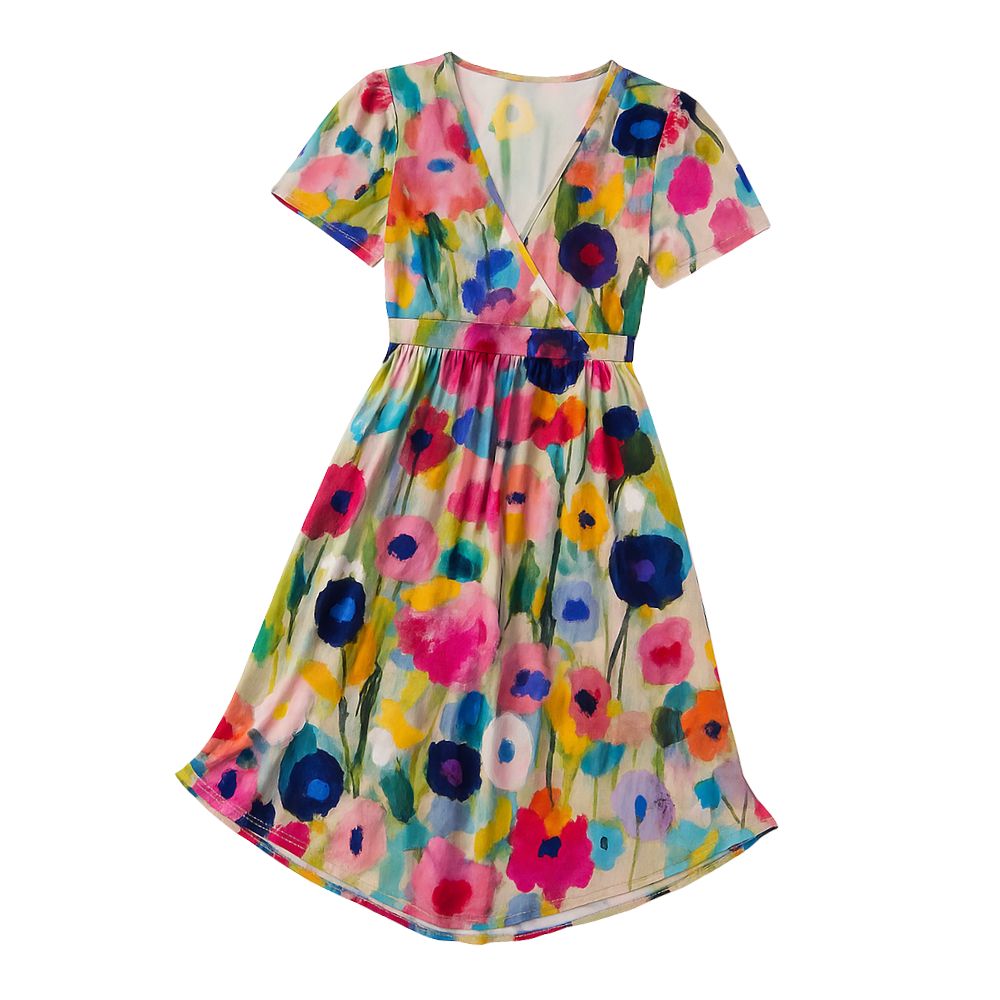 Women’s Midi Dress with Short Sleeves