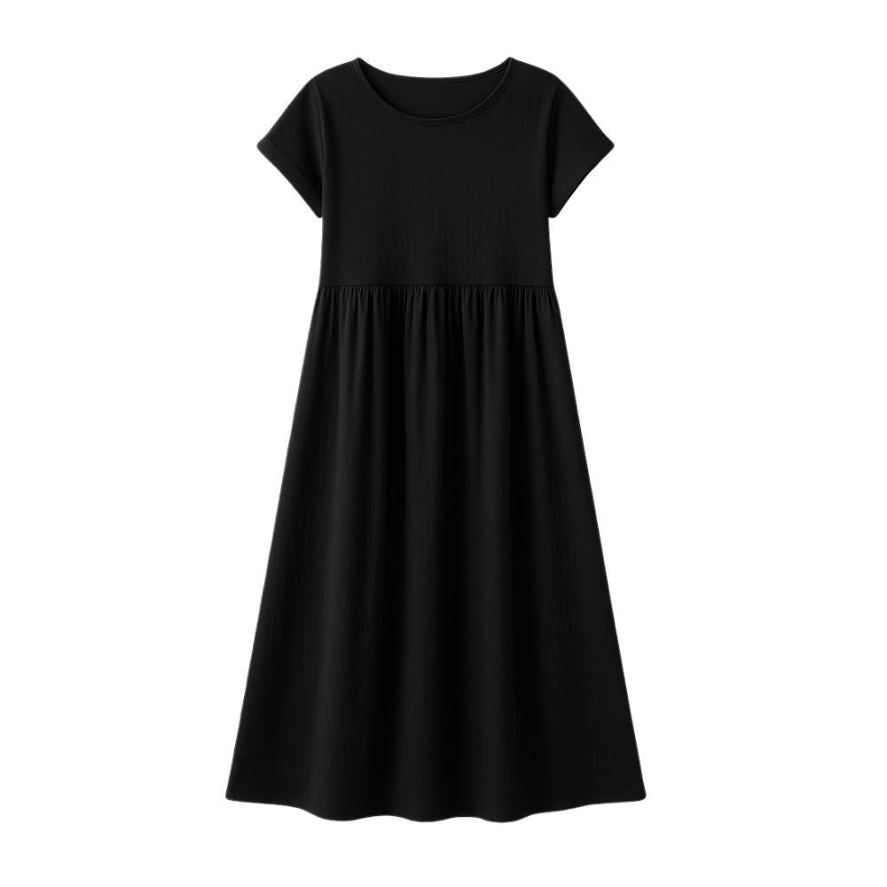 Women’s Long Dress with Short Sleeves and Loose Fit