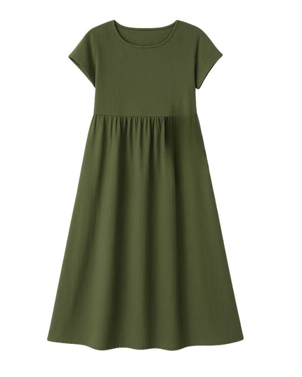 Women’s Long Dress with Short Sleeves and Loose Fit