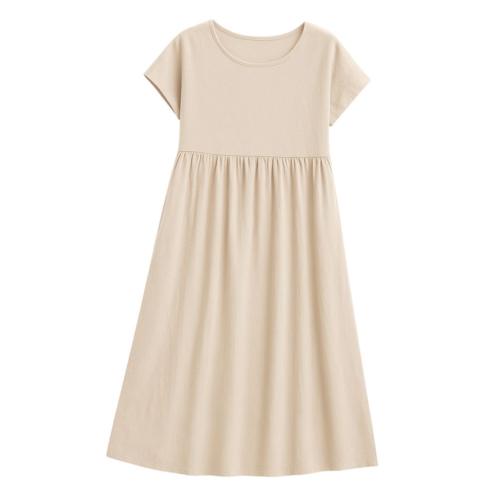 Women’s Long Dress with Short Sleeves and Loose Fit