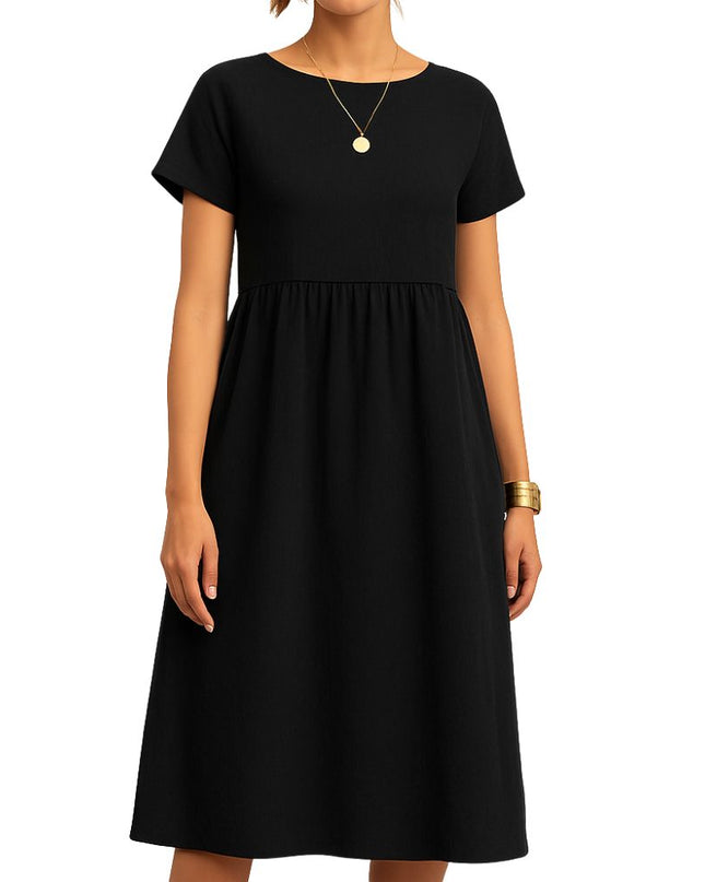Women’s Long Dress with Short Sleeves and Loose Fit