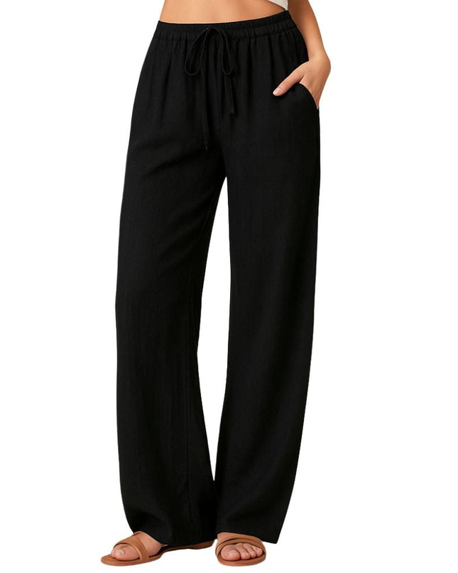 Loose-fitting trousers for women with an elastic waistband