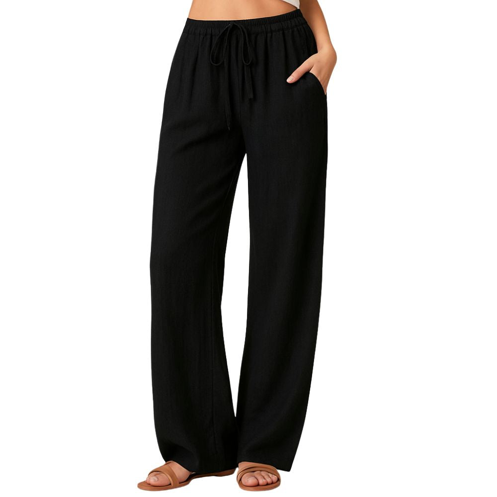 Loose-fitting trousers for women with an elastic waistband