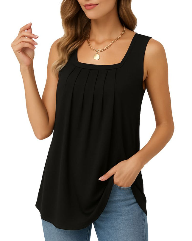 Sleeveless top with a loose cut