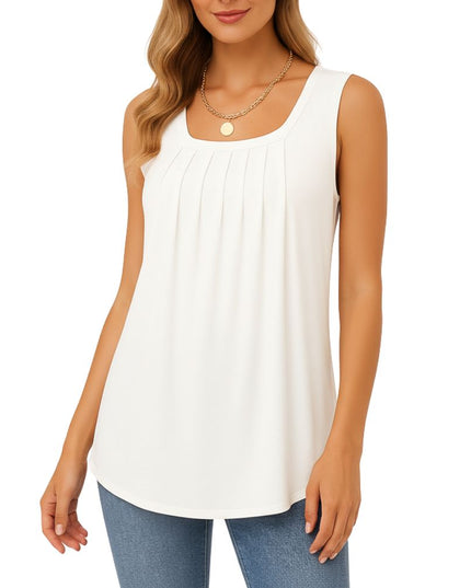 Sleeveless top with a loose cut