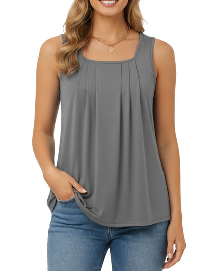 Sleeveless top with a loose cut