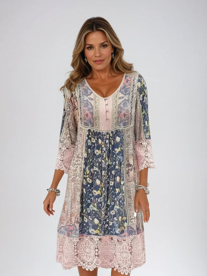 Women’s Dress with Lace Decoration