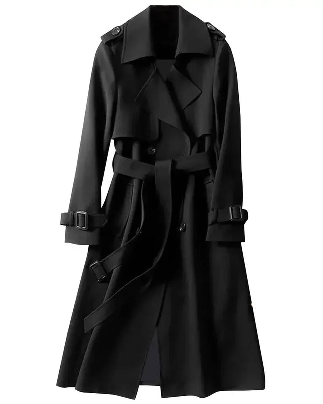 Coat with Waist Belt and Epaulettes