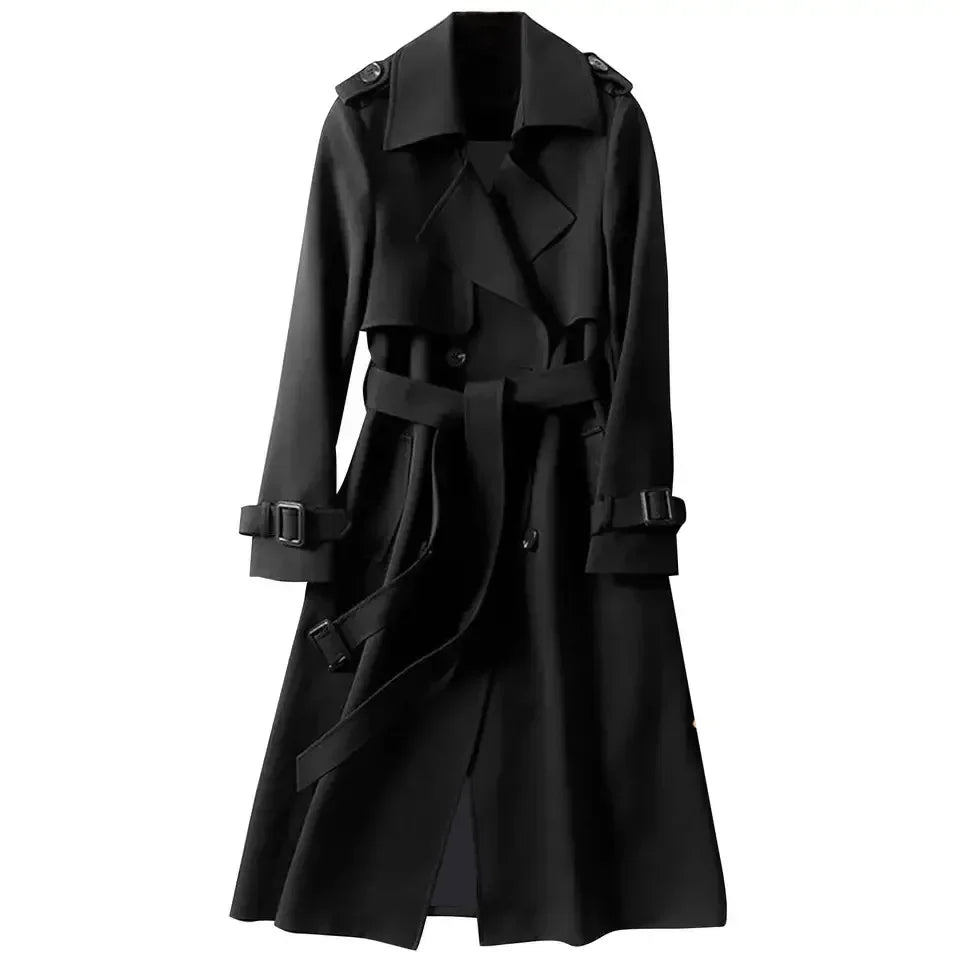 Coat with Waist Belt and Epaulettes