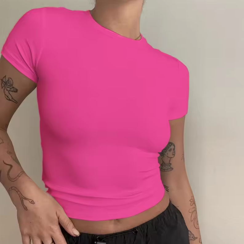 Women´s Fitted short-sleeved cropped T-shirt