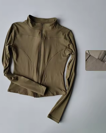 Women's high collar long sleeve top