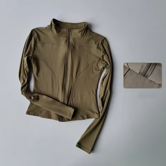 Women's high collar long sleeve top