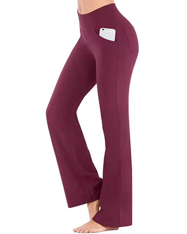 Women's flared leg trousers with side pocket