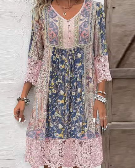 Women’s Dress with Lace Decoration