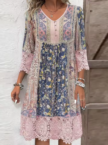 Women’s Dress with Lace Decoration