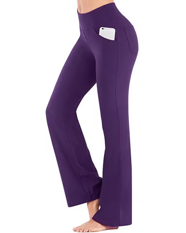 Women's flared leg trousers with side pocket