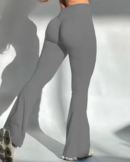 Women's trousers with a slightly flared cut and high waist