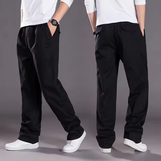 Straight-leg trousers with pockets
