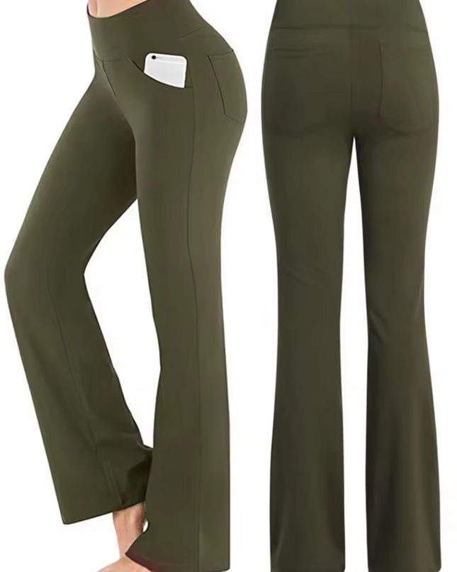 Women's flared leg trousers with side pocket