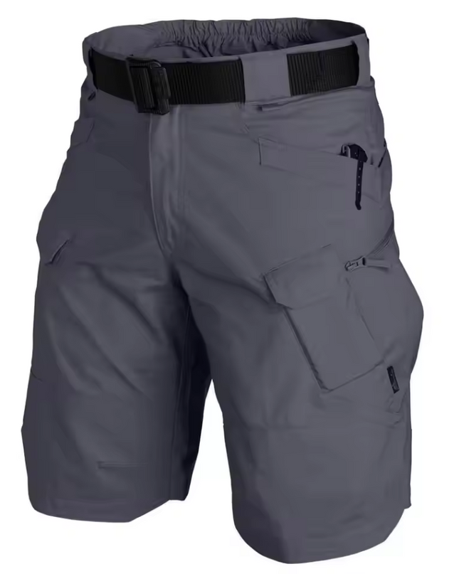 Cargo shorts with multiple pockets and belt