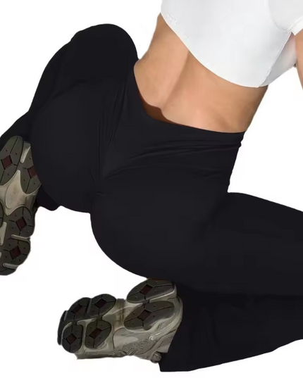 Women's trousers with a slightly flared cut and high waist